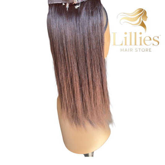 12 inch 100% human hair clip in extensions 7 PCS