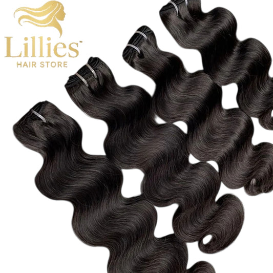 Body wave human hair bundles