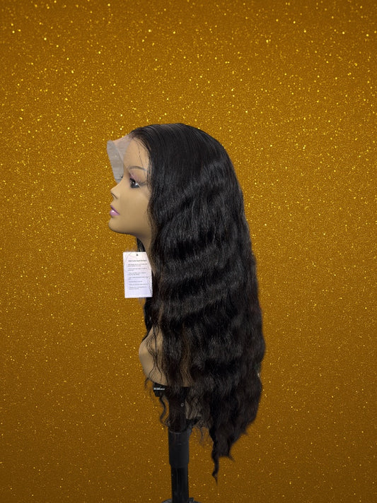 24 inch Body Wave Human hair wig (BLACK)